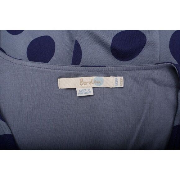 Boden Womens Jersey Wrap Dress UK 14P US 10P Blue Polka-Dot 3/4 Sleeve - Picture 6 of 6